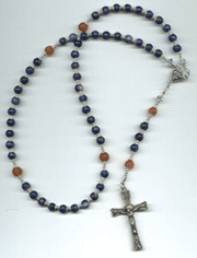 Lapis, Carnelian, Topaz Rosary